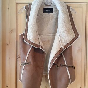 Faux Suede and Fur Vest